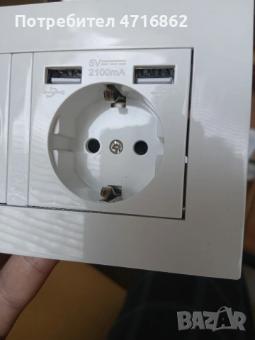 Двоен контакт за вграждане в стена с USB портове, снимка 3 - Друга електроника - 53992462