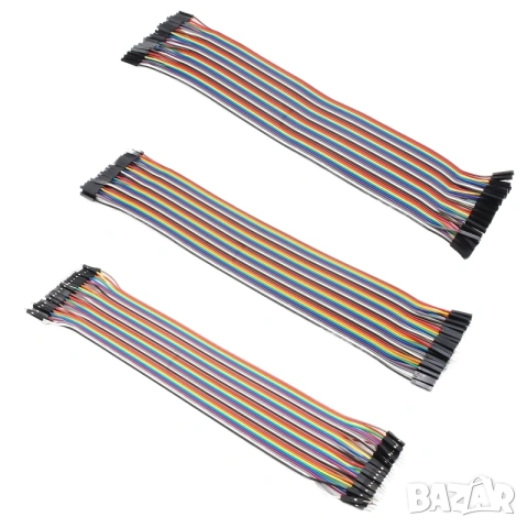 Комплект Dupont кабели 120 броя, 20 cm – M-M, M-F, F-F джъмпер проводници