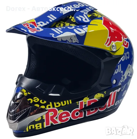 Крос каска RedBull Full Face за мотор, мотокрос и ATV - синя - S или M