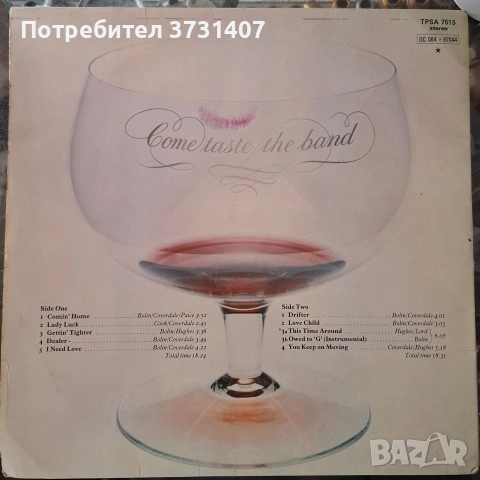 Грамофонна плоча Deep Purple – Come Taste the Band (1975) – оригинално UK пресоване., снимка 2 - Грамофонни плочи - 54912061