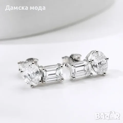 Обеци Luna Duo Swarovski®, снимка 2 - Обеци - 55382317