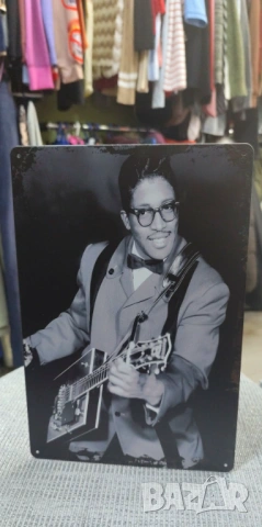 Bo Diddley-метална табела(плакет), снимка 2 - Китари - 54092820