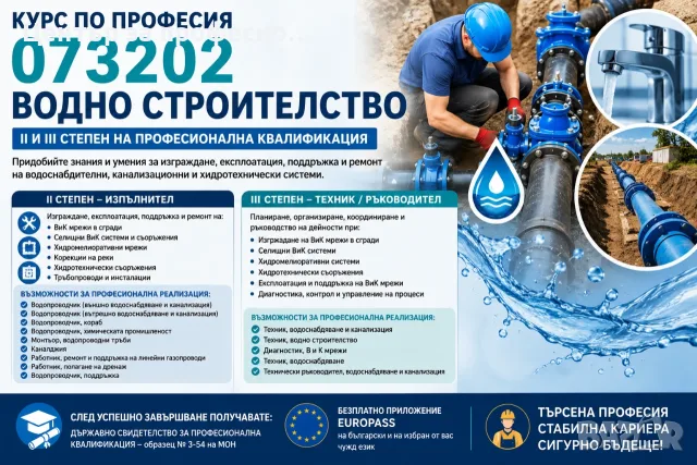 Курс по професия 073202 „Водно строителство“