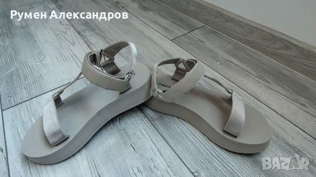 Чисто нови дамски сиви сандали CALVIN KLEIN JEANS EUR38, снимка 8 - Сандали - 55553104