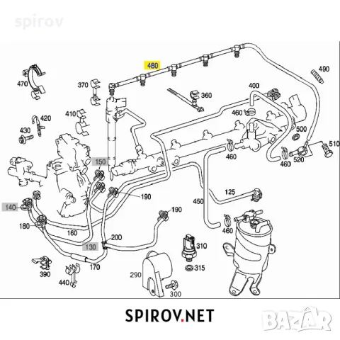 Маркуч за излишно гориво обратна нафта Mercedes 270 CDI OM612 OM647 W203 W210 W211 Sprinter, снимка 5 - Части - 55701640