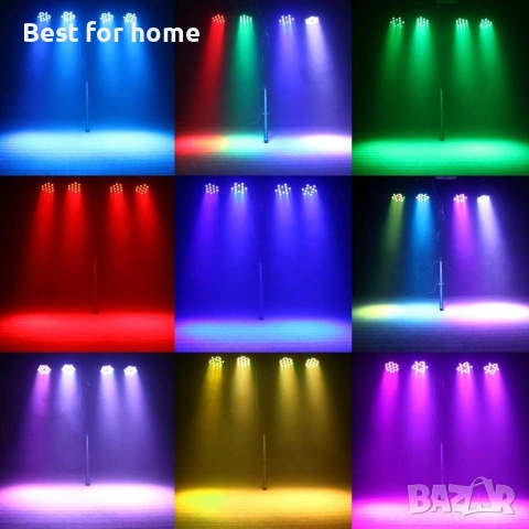 U`King 4PCS RGB Par LED батерии с чанта, безжична 36 LED сценична лампа с дистанционно управление, снимка 3 - Лед осветление - 55047608