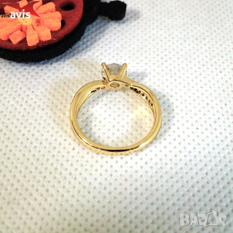 Пръстен с 14К златно покритие 224889, снимка 2 - Пръстени - 54317620