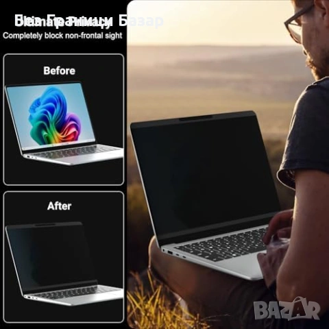 Нов Протектор за екран Surface лаптоп 13.5 против странично виждане с антиблясък за поверителност, снимка 5 - Фолия, протектори - 54076758
