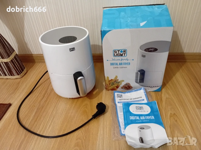 Фритюрник без мазнина Star-Light Air fryer DAFB-1509WH 900W 1.5 л Control Digital LED дисплей