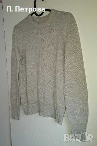 сив блестящ пуловер Terranova, снимка 2 - Блузи с дълъг ръкав и пуловери - 42112276