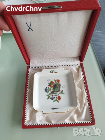 2бр Meissen чинии 10см/Майсен порцеланова чиния в кутия, снимка 2 - Други - 53950087