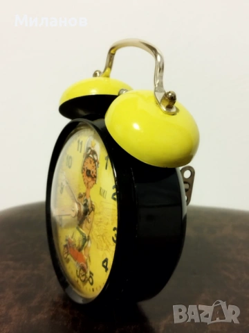 Стар анимиран будилник, настолен часовник, снимка 4 - Антикварни и старинни предмети - 54354119