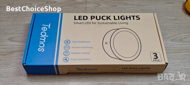 3 броя LED презареждаеми лампи (тип "пулчета") марка Tedmos с дистанционно