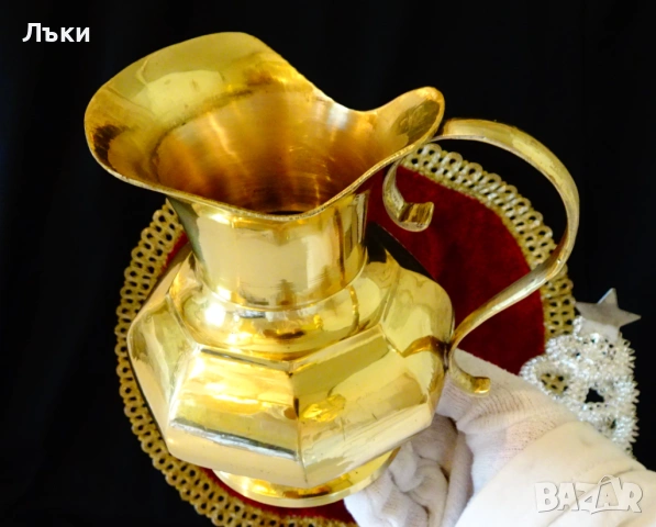 Бронзова кана за вино,позлата,многостенна. , снимка 5 - Антикварни и старинни предмети - 54543505