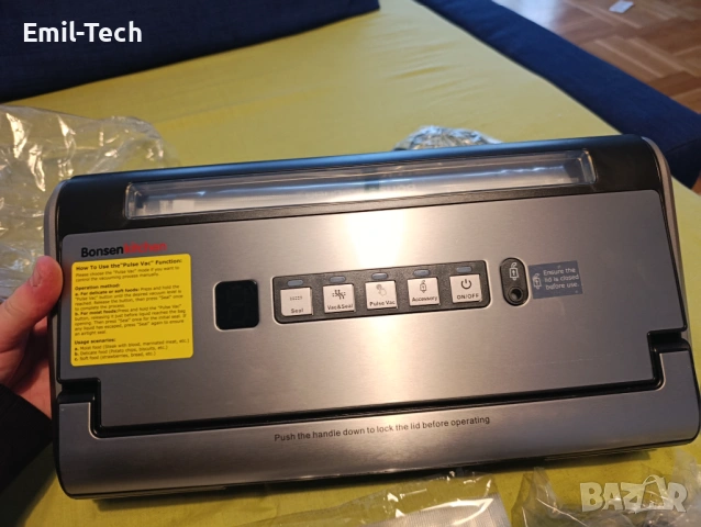 Вакуум машина за храна Bonenkitchen – неръждаема стомана, 5 функции, нова, снимка 11 - Други - 54045333