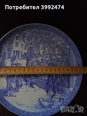 Колекционерска чиния, зимен пейзаж, снимка 3 - Колекции - 55408565