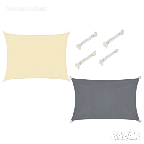 ПРОМОЦИЯ Водоустойчива тента с 95% UV защита, размер 3х3м - цвят крем / сиво