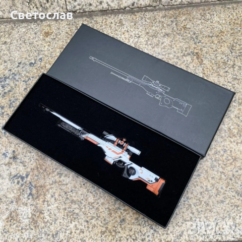 Умален модел на AWP Asiimov от CS:GO/CS:2 в мащаб 1:6