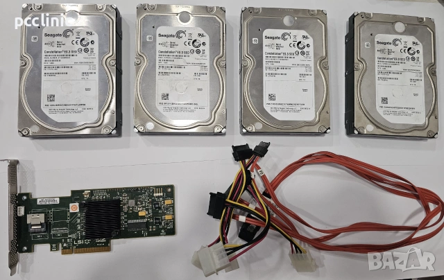 RAID комплект: Intel RS2WC040 контролер (LSI) + Mini-SAS кабел + 4x 1TB SAS диска Seagate