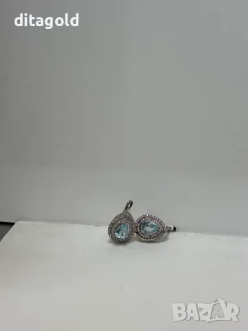 Елегантни обеци със сини камъни 5,40гр