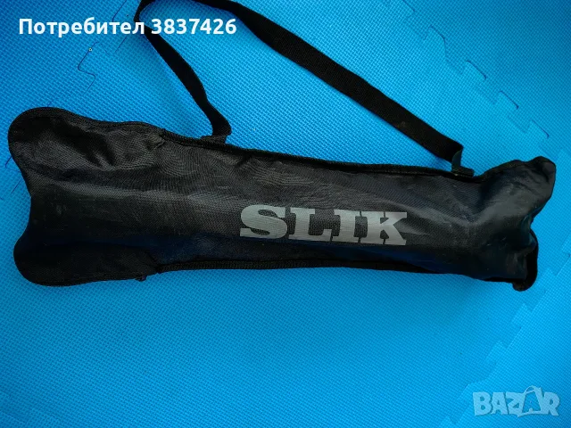 Фотографски статив SLIK F740 – Отлично състояние, пълен комплект с плочка и калъф, снимка 3 - Чанти, стативи, аксесоари - 55681308