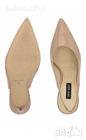 НОВИ!NINE WEST Feather – елегантни лачени обувки, бежови, №36, снимка 3 - Дамски обувки на ток - 54985312