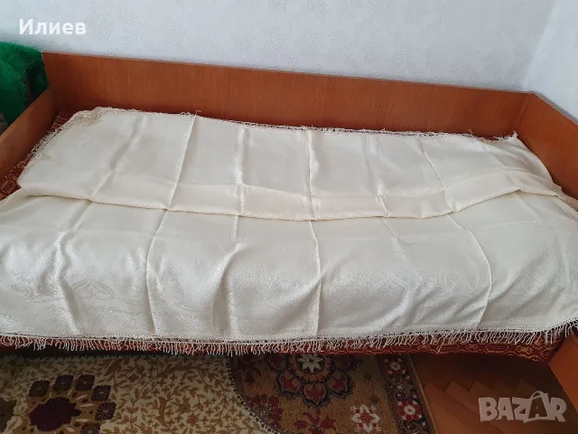Ново автентично ретро шалте за легло/Плътна покривка с блясък и ресни 