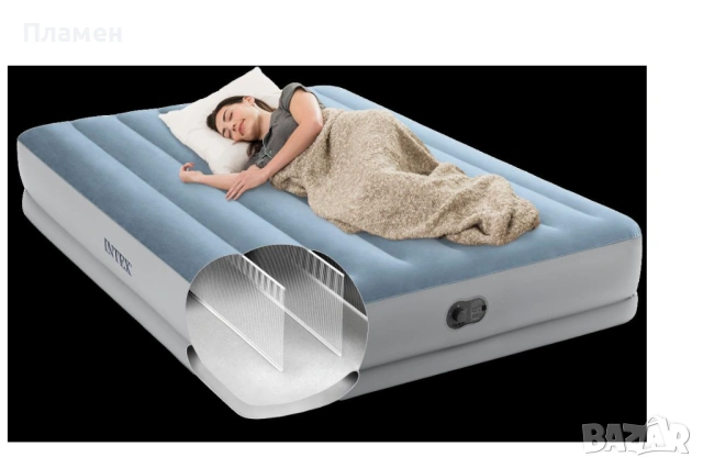 НАДУВАЕМ двоен ДЮШЕК легло, матрак спалня COMFORT Dura-Beam Plus 203X152X36 СМ с USB помпа, снимка 8 - Спални и легла - 13694113