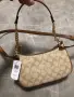 Coach Teri Shoulder Bag Signature Canvas – Chalk / Tan, снимка 3