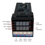 Дигитален терморегулатор REX C100 220V 0-400°C + SSR реле 40A + K-тип сонда 10106, снимка 9