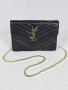 Елегантна Дамска Чанта Saint Laurent (YSL) - Black & Gold, снимка 1