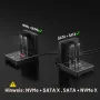 Докинг Станция NVMe M.2 SATA SSD Cloner, USB 3.2 Gen 2, 20 Gbps, сгъваем охлаждащ вентилатор,, снимка 2