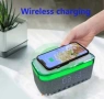 Безжична Bluetooth колонка с функция за зареждане на телефон отгоре, RGB дизайн, аларма и часовник., снимка 3