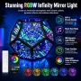 RGBW Infinity Mirror LED лампа с дистанционно и APP контрол (умно осветление), снимка 2