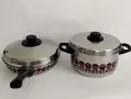 Fissler Западна Германия - много масивни тенджера и тиган от неръждаема стомана с еднакъв декор, снимка 1
