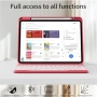 Нов Магнитен калъф с клавиатура за iPad A16 11/10 gen, UK QWERTY, червен кейс таблет Айпад, снимка 4