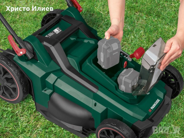 Parkside Мощна Акумулаторна косачка 50L PARKSIDE 2 x 20V = 40V Li-Ion, снимка 3 - Градинска техника - 54501251