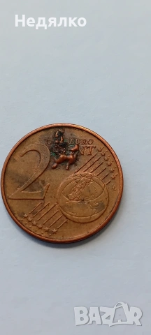 2 евро цента,Австрия,2003г,мега дефект,куриоз , снимка 3 - Нумизматика и бонистика - 55263601
