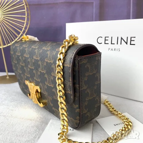 Celine Triomphe Chain Bag, снимка 4 - Чанти - 55417215