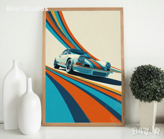 Постер / плакат, матов - Ретро Порше 911 GT-3, снимка 2 - Картини - 54440305