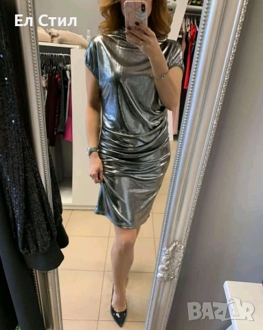 🌹Дамска лъскава парти рокля.С/М Л/ХЛ