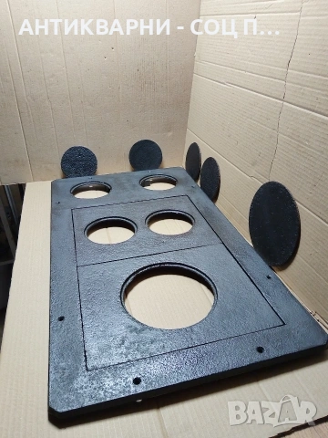 Соц Стара Голяма Чугунена Плоча За Камини Барбекюта Огнища 18кг. НОМЕР 1327., снимка 4 - Антикварни и старинни предмети - 54010674