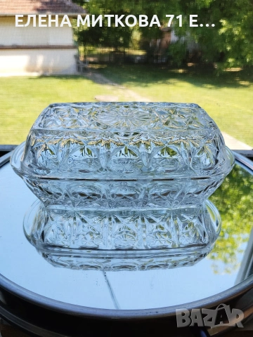 Масивен съд за масло от кристално стъкло, снимка 2 - Аксесоари за кухня - 55249000