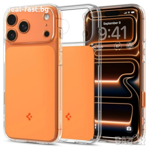 Твърд калъф Spigen Ultra Hybrid T с MagSafe за iPhone 17 Pro / 17 Pro Max /Гланцово оранжев/Оригинал