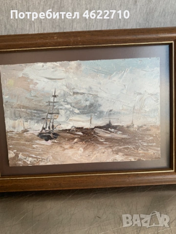 картина миниатюра морски пейзаж, снимка 3 - Картини - 54249359