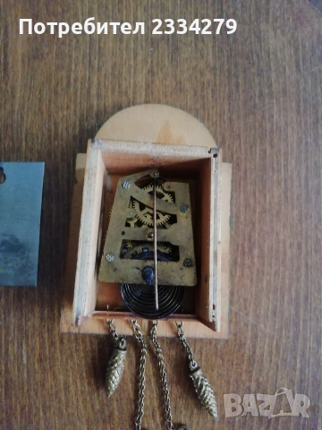 Миниатюрен стенен часовник от региона Шварцвалд, Германия 50-60год. Махала за часовници. , снимка 4 - Стенни часовници - 54013806