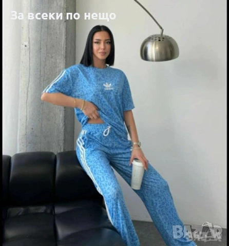 Adidas Дамски Син Спортен Комплект Тениска И Долнище🔝Дамски Спортен Екип Адидас Код I_241