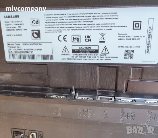 Смарт телевизор '43 Samsung UE43AU8072UXXH 4K Ultra HD, LED, снимка 5 - Телевизори - 54541540