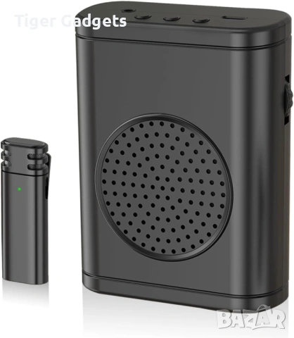 Преносим гласов усилвател с безжичен микрофон (щипка) – Bluetooth колонка 10W, 2600mAh батерия