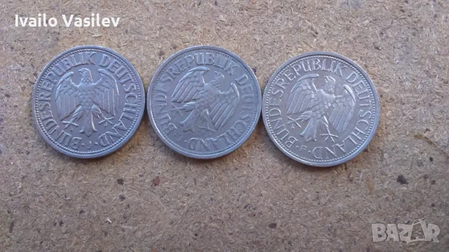 1 Deutsche Mark лот 3 броя, снимка 2 - Нумизматика и бонистика - 55530712